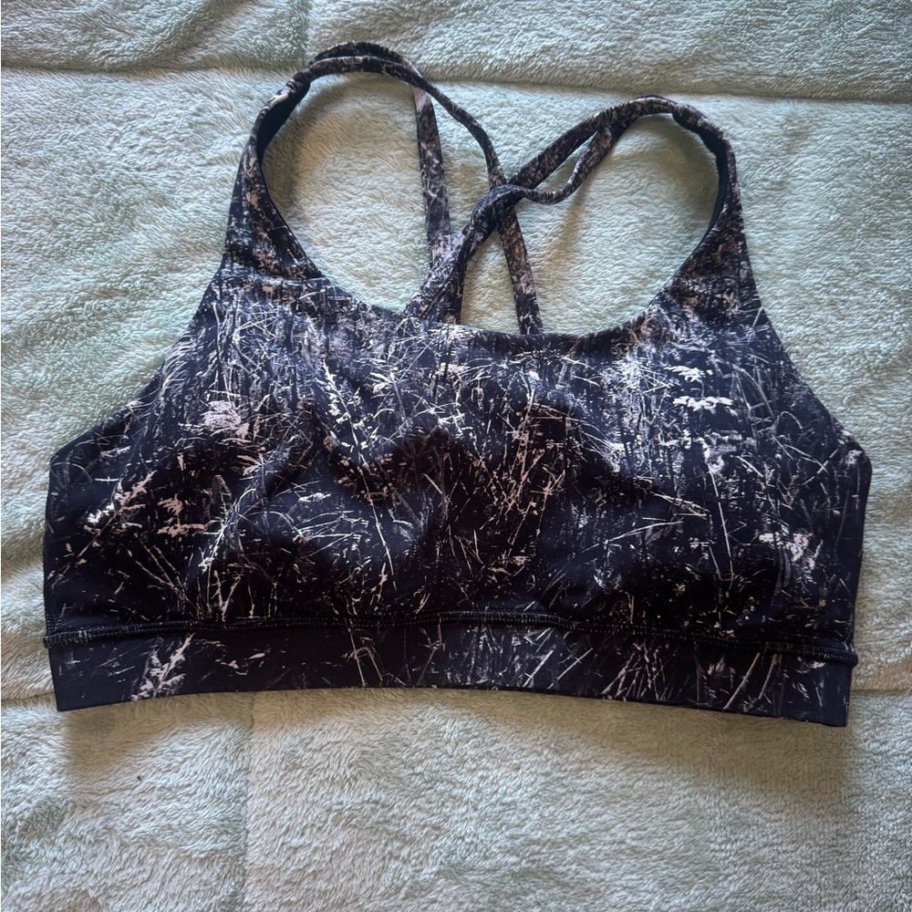 Lululemon Athletica Black and Gray Crisscross Sports Bra